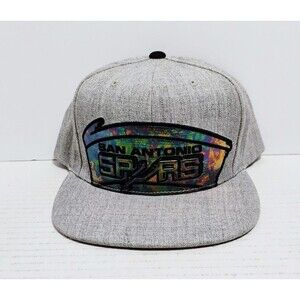 MITCHELL & NESS HARDWOOD CLASSICS SAN ANTONIO SPURS OIL SLICK SNAPBACK CAP HAT
